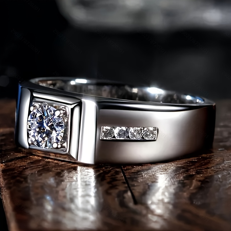 Couple's Moissanite Wedding Band in S925 Silver
